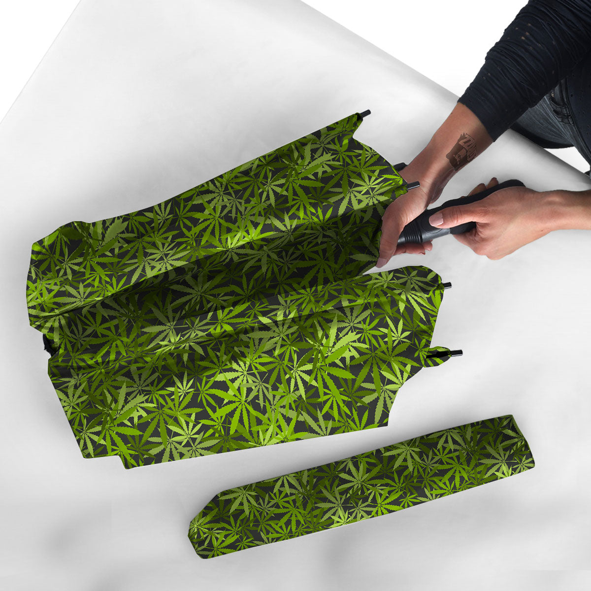 Pattern Leaf Marijuana Print Umbrella-grizzshop
