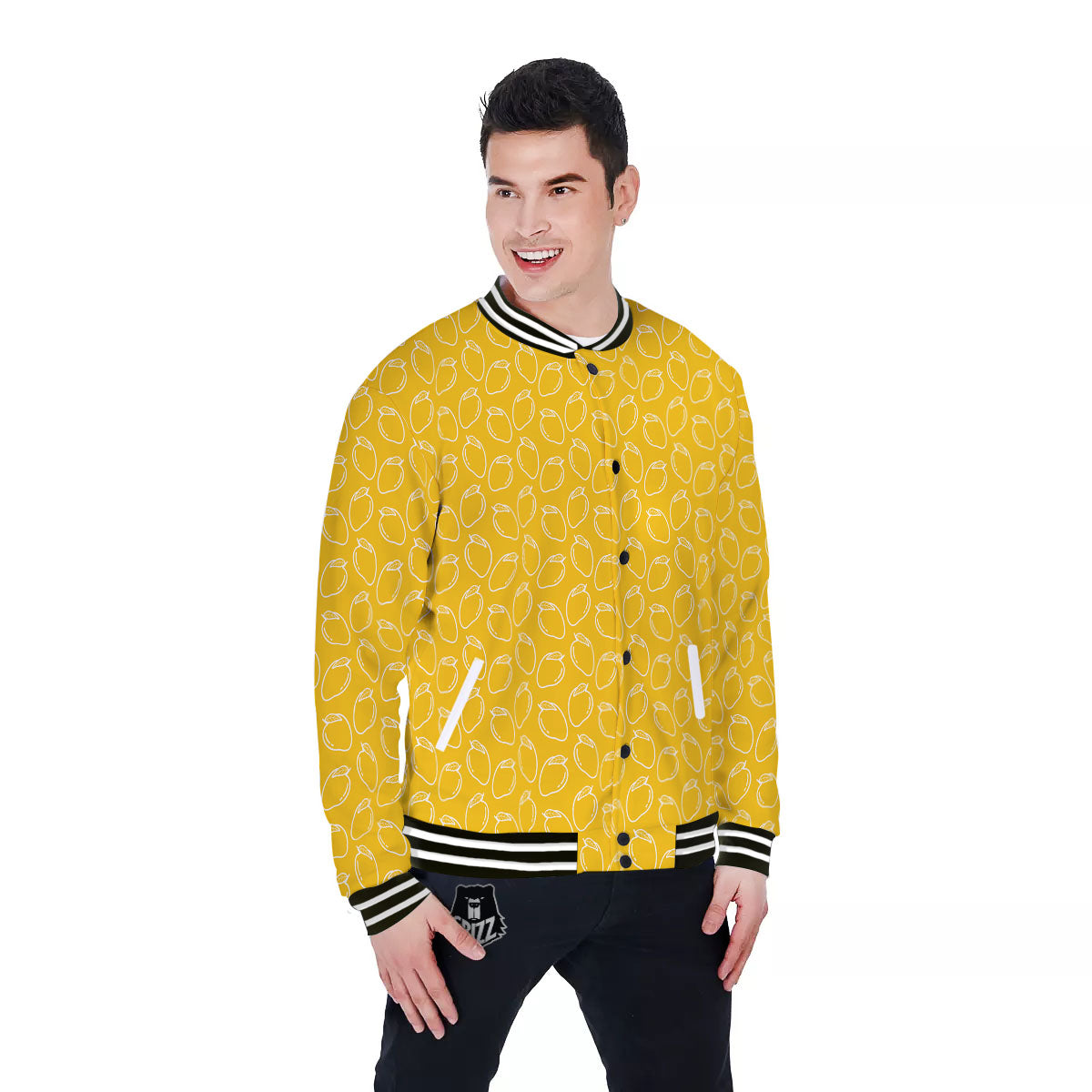 Pattern Mango Print Baseball Jacket-grizzshop
