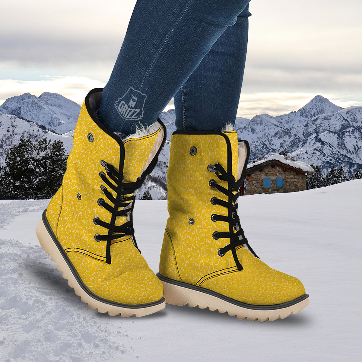 Pattern Mango Print Snow Boots-grizzshop