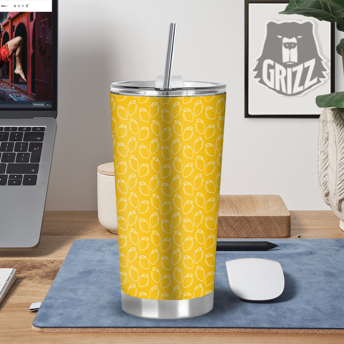 Pattern Mango Print Tumbler-grizzshop