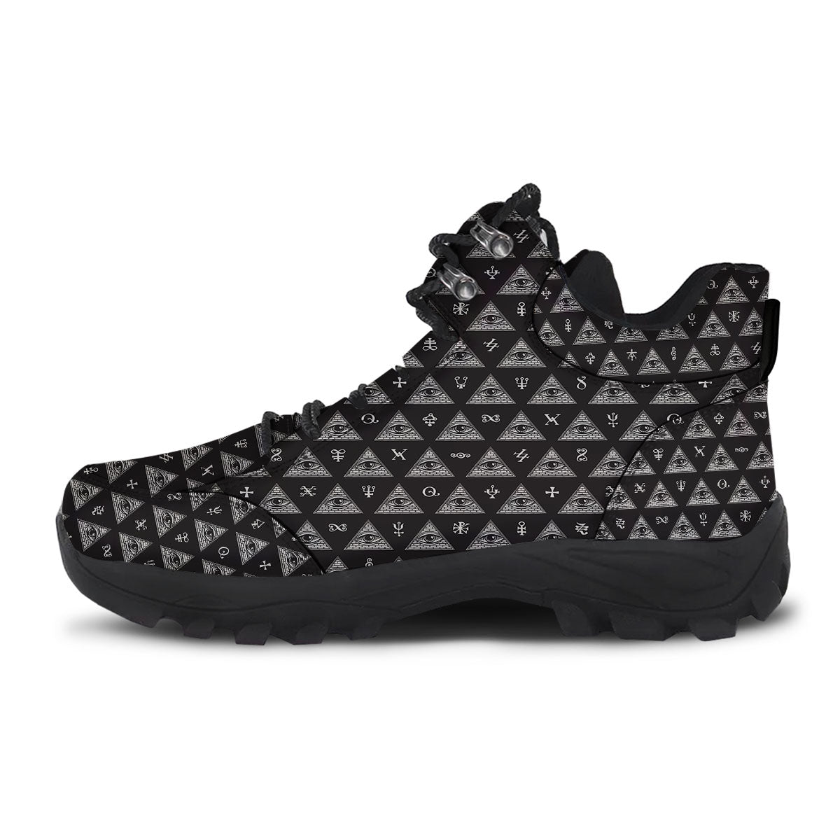 Pattern Masonic Eye Print Hiking Shoes-grizzshop