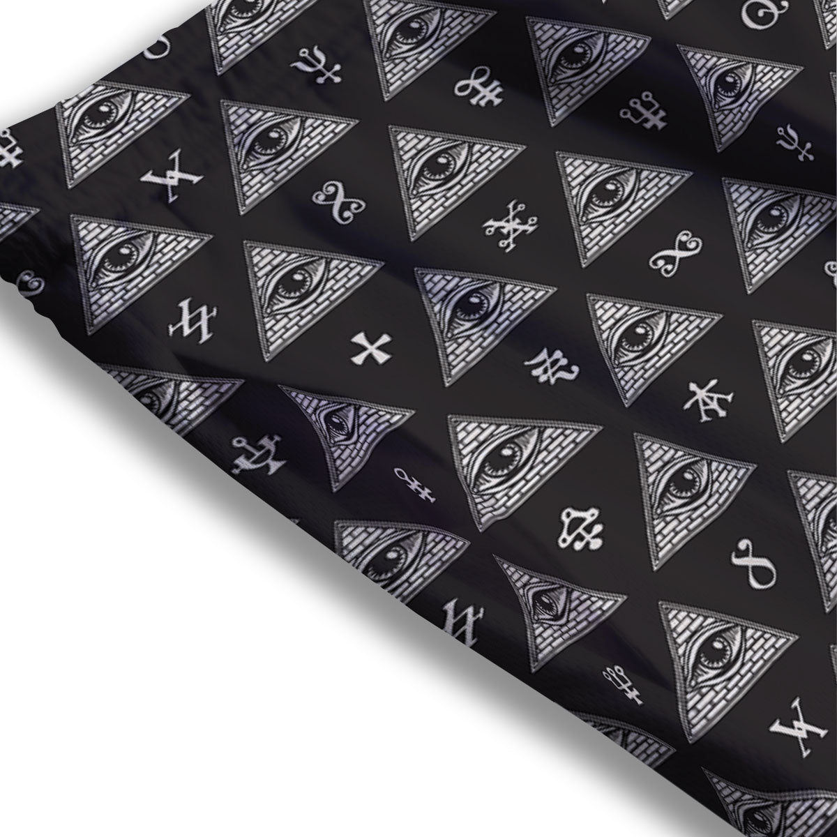 Pattern Masonic Eye Print Mesh Shorts-grizzshop