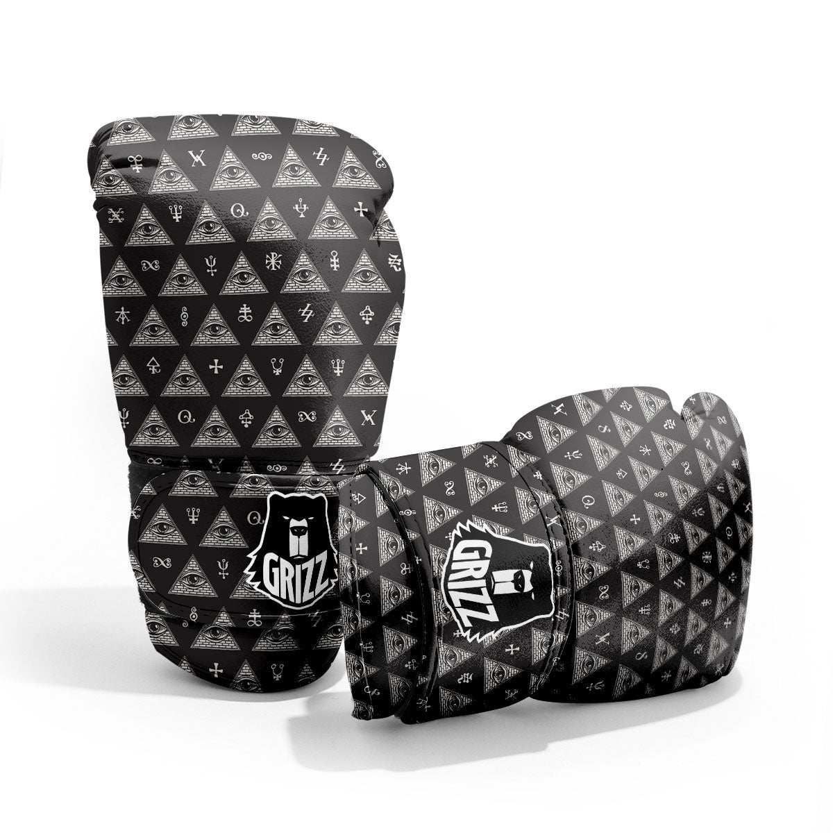 Pattern Masonic Eye Print Sparring Gloves-grizzshop