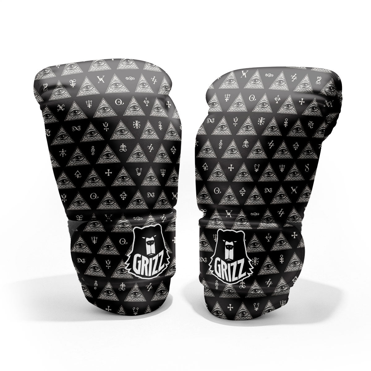 Pattern Masonic Eye Print Sparring Gloves-grizzshop