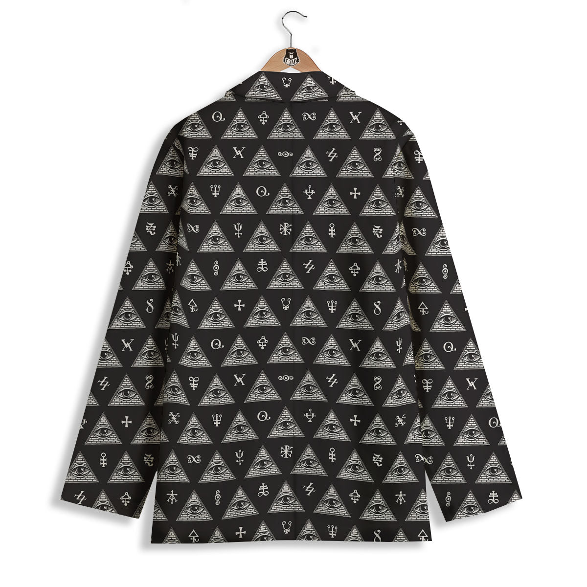 Pattern Masonic Eye Print Women's Blazer-grizzshop
