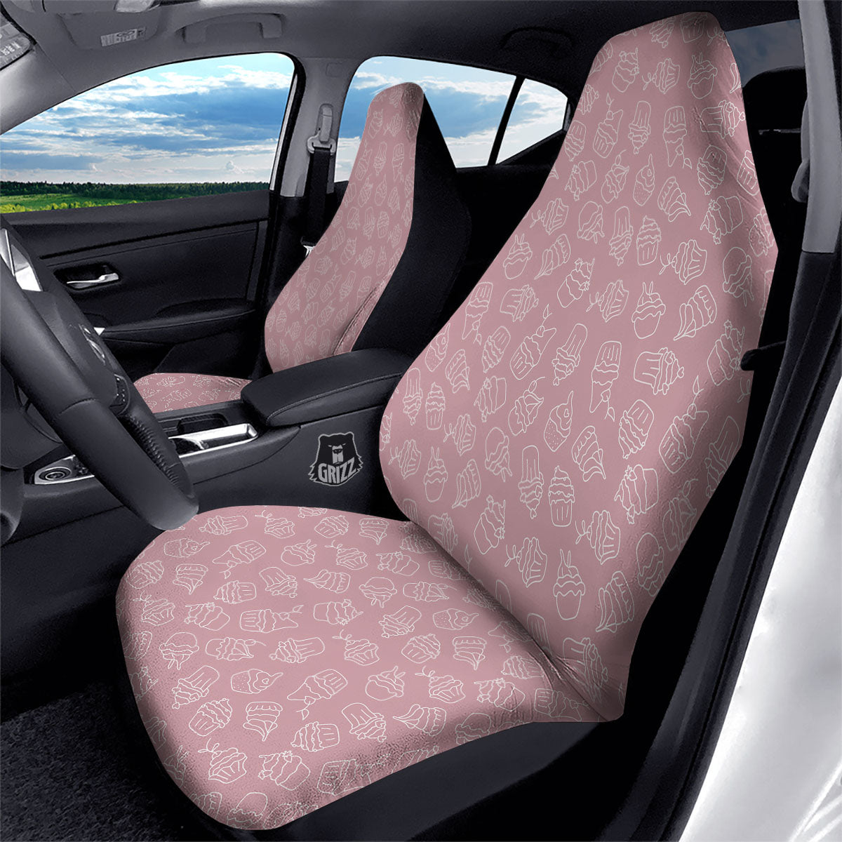Pattern Mini Cupcake Print Car Seat Covers-grizzshop