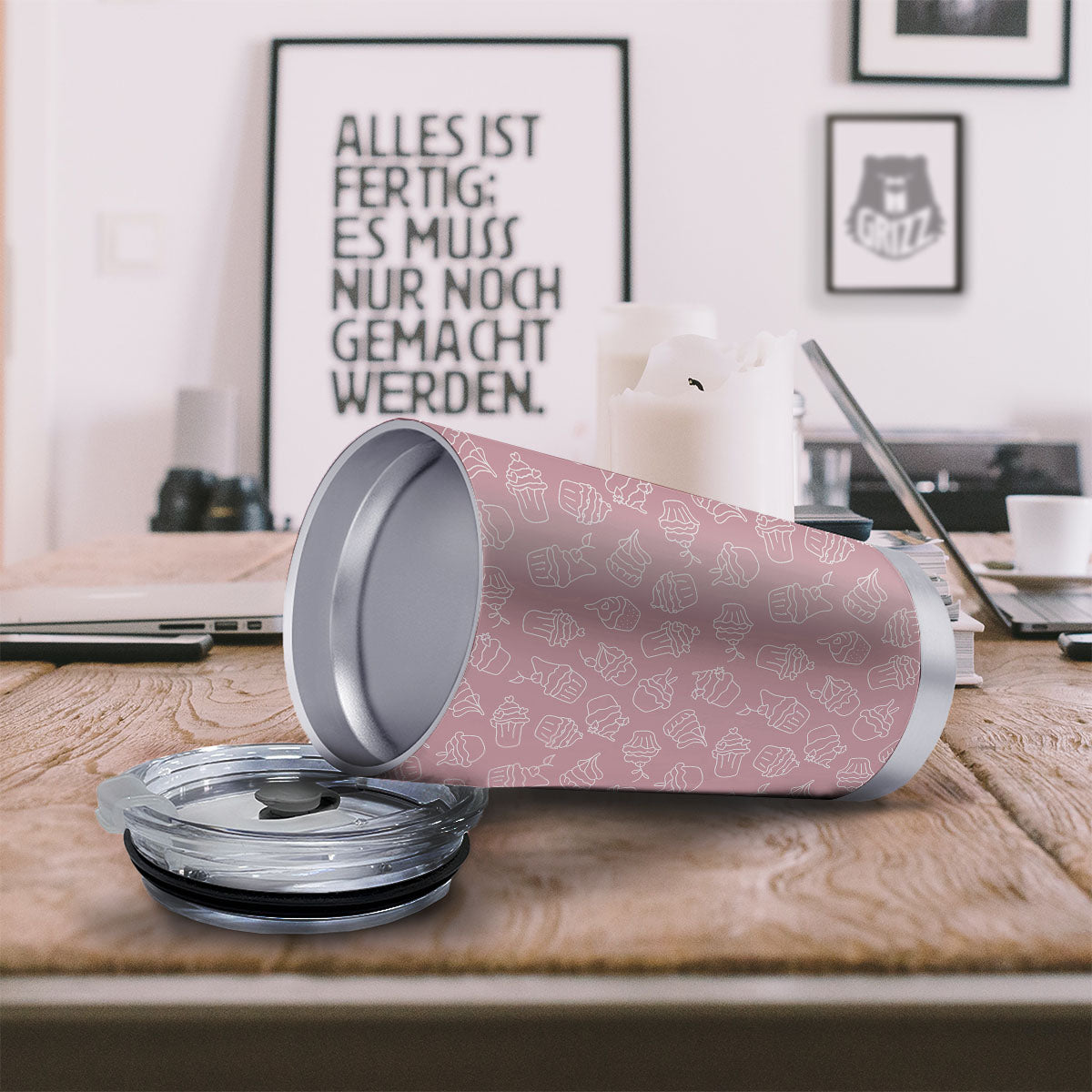 Pattern Mini Cupcake Print Tumbler-grizzshop
