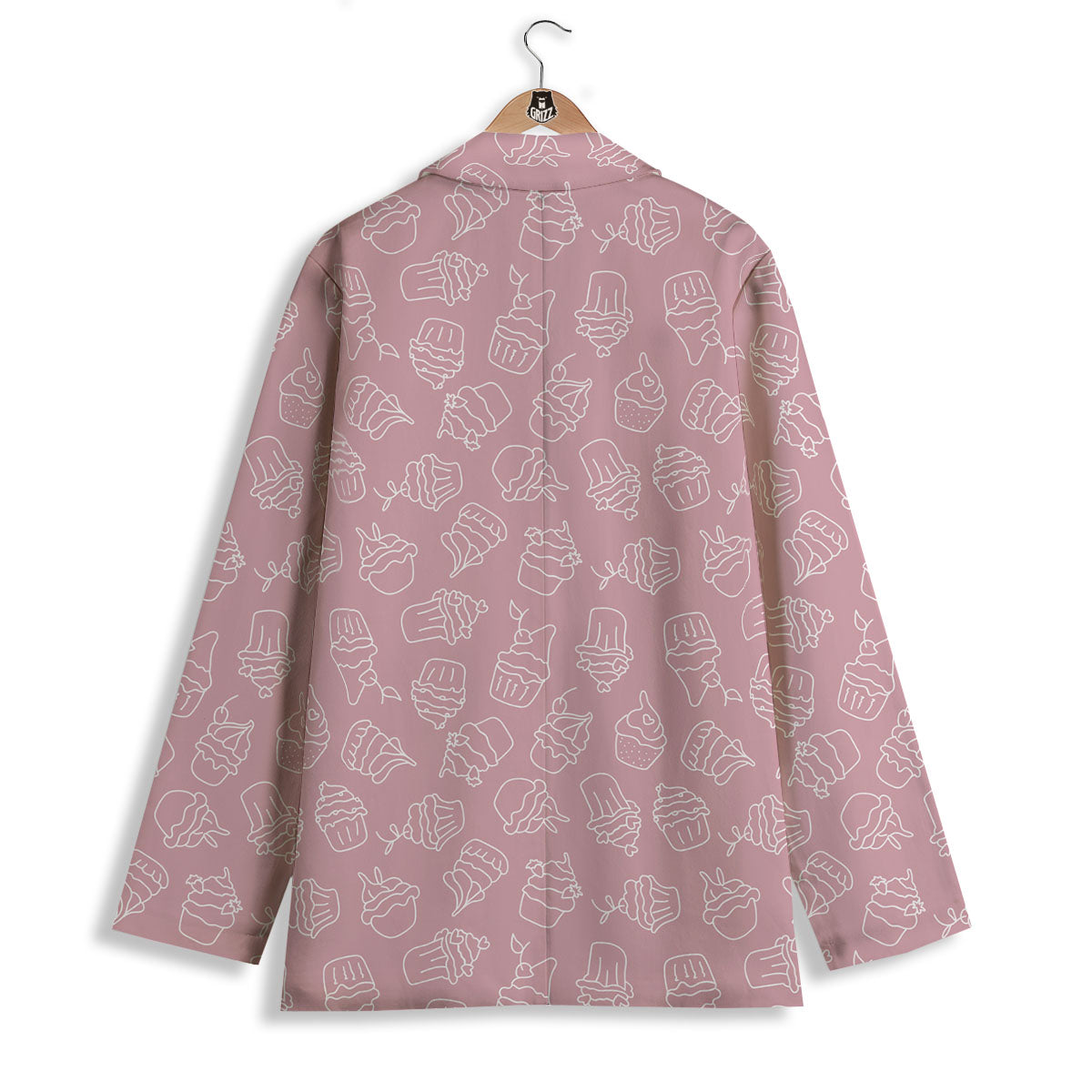 Pattern Mini Cupcake Print Women's Blazer-grizzshop