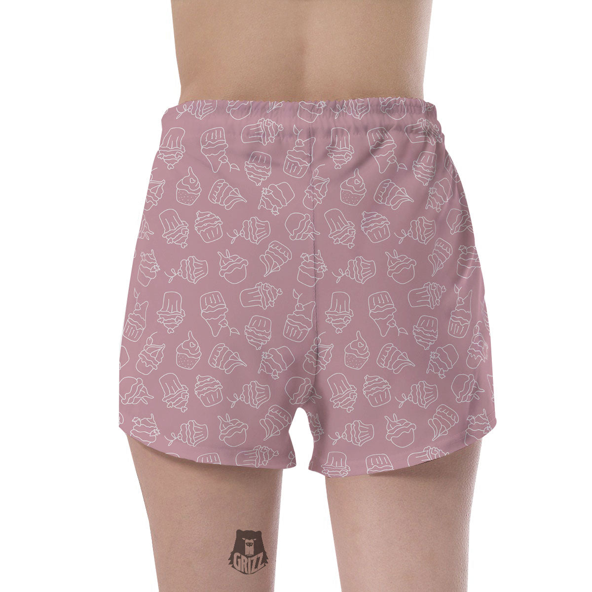 Pattern Mini Cupcake Print Women's Shorts-grizzshop