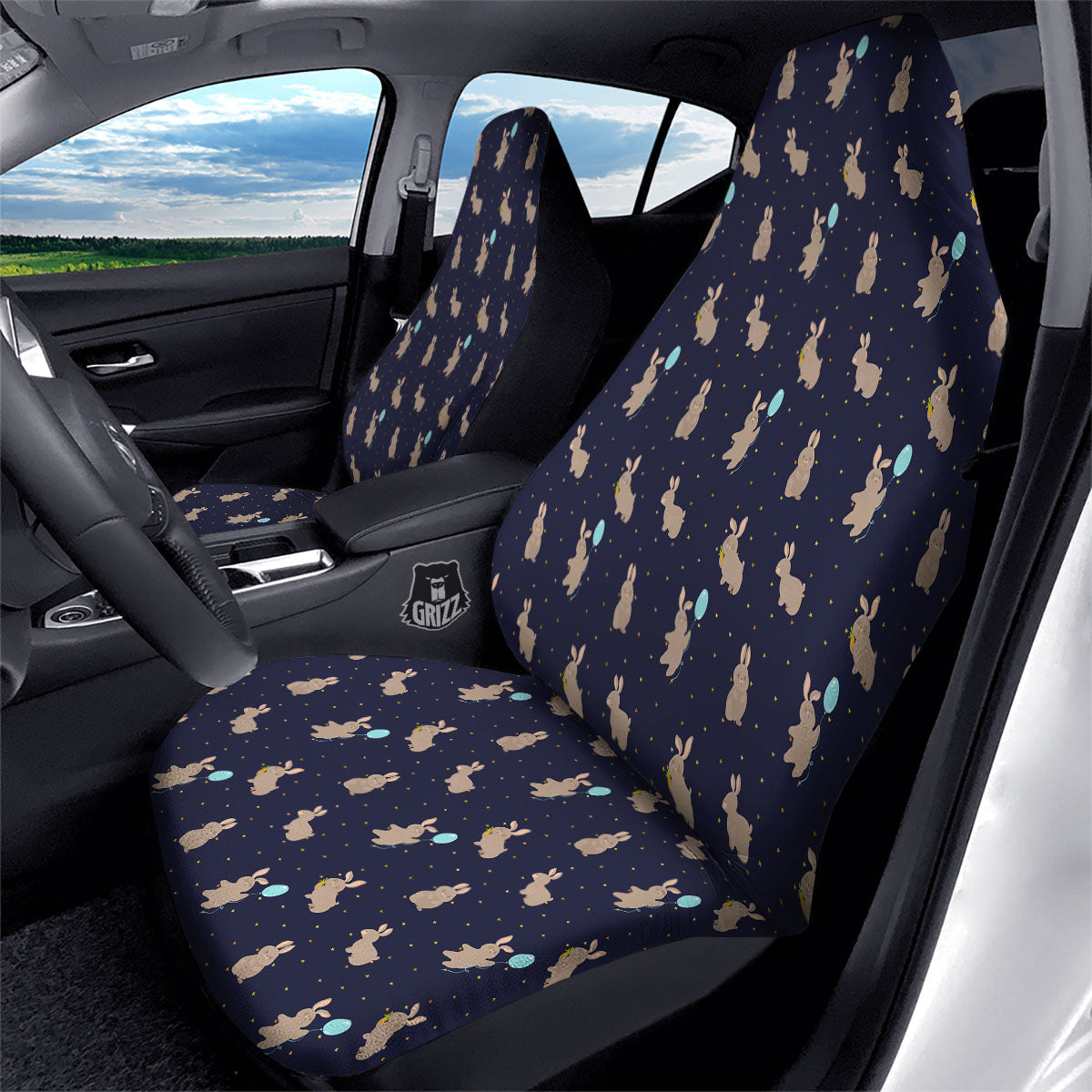 Pattern Mini Rabbit Print Car Seat Covers-grizzshop