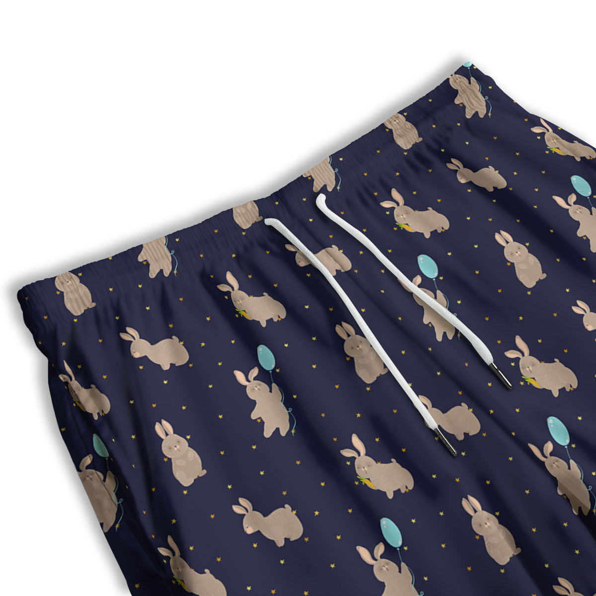 Pattern Mini Rabbit Print Men's Athletic Shorts-grizzshop