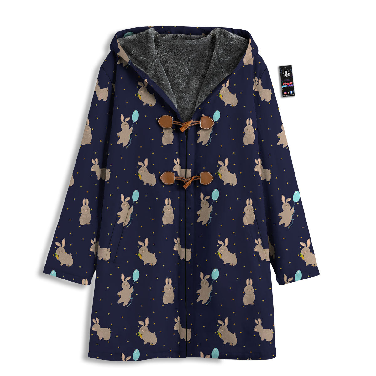 Pattern Mini Rabbit Print Men's Windbreaker Jacket-grizzshop