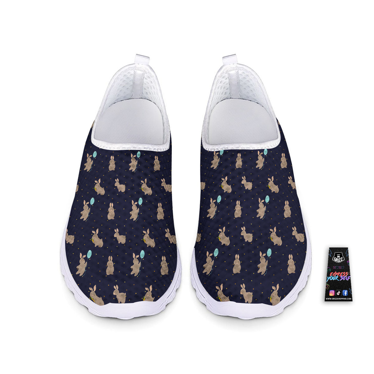 Pattern Mini Rabbit Print Nurse Shoes-grizzshop