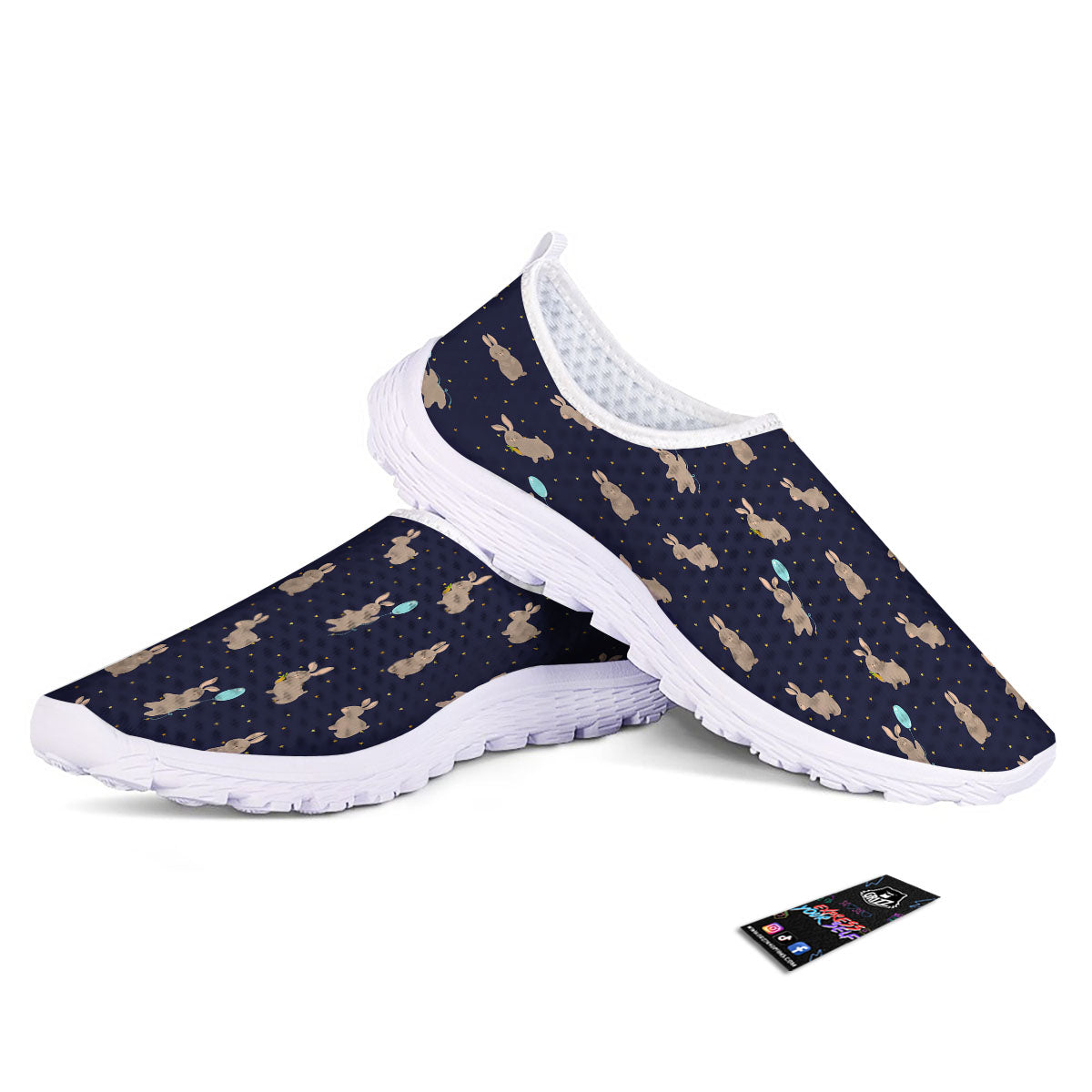 Pattern Mini Rabbit Print Nurse Shoes-grizzshop