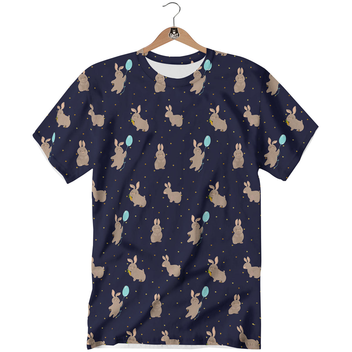 Pattern Mini Rabbit Print T-Shirt-grizzshop