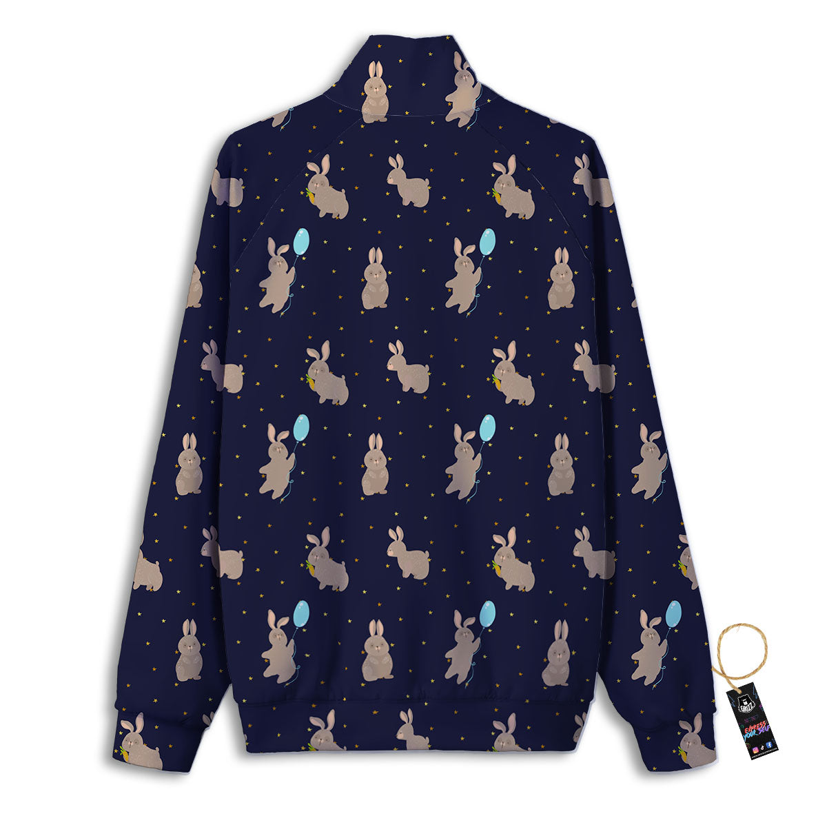 Pattern Mini Rabbit Print Track Jacket-grizzshop
