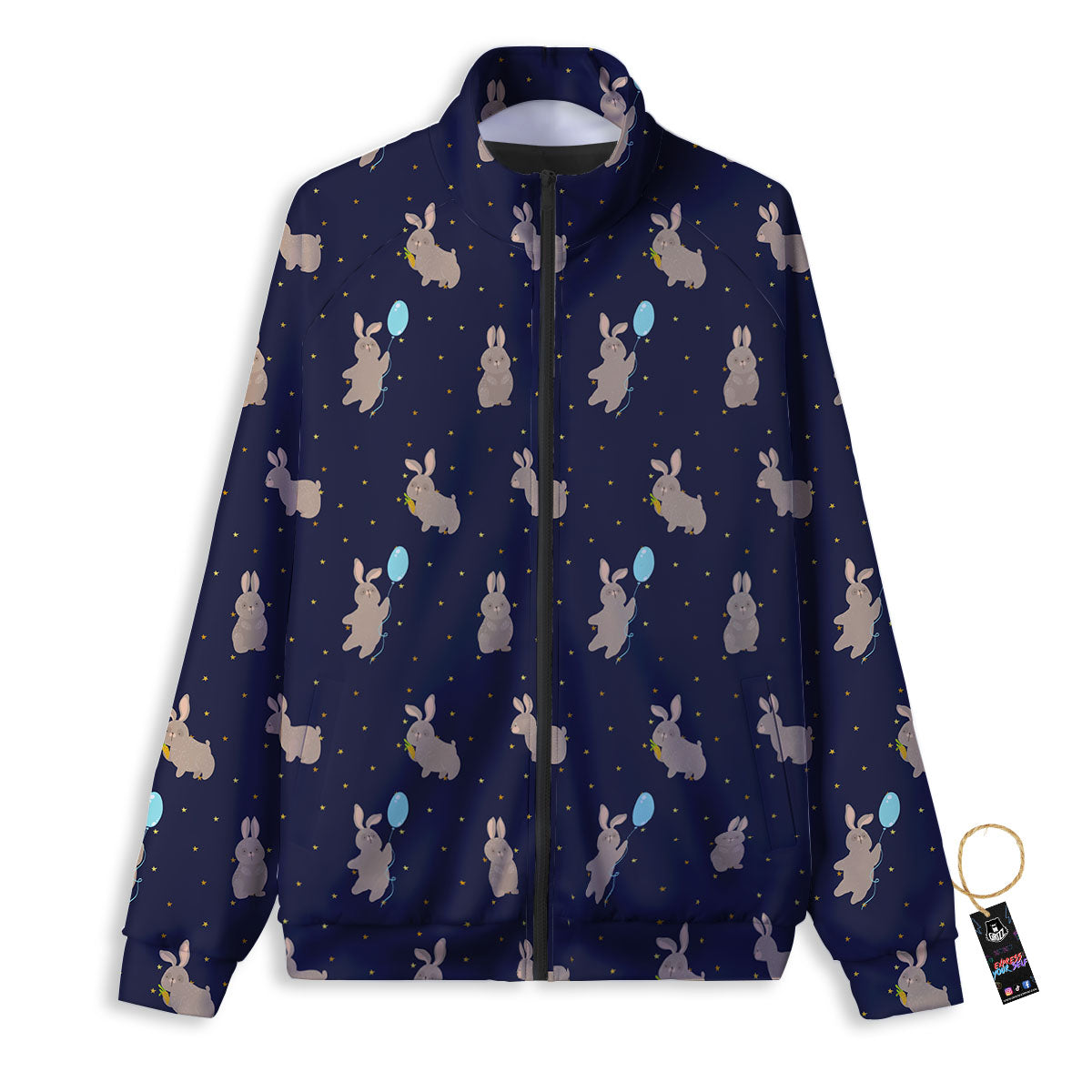 Pattern Mini Rabbit Print Track Jacket-grizzshop