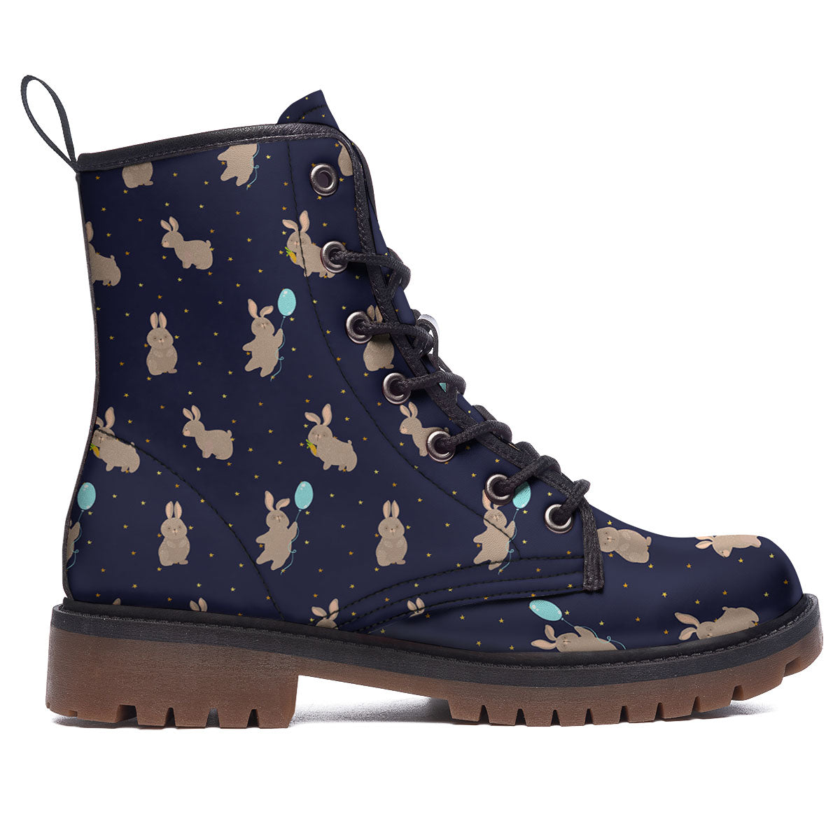 Pattern Mini Rabbit Print Work Boots-grizzshop