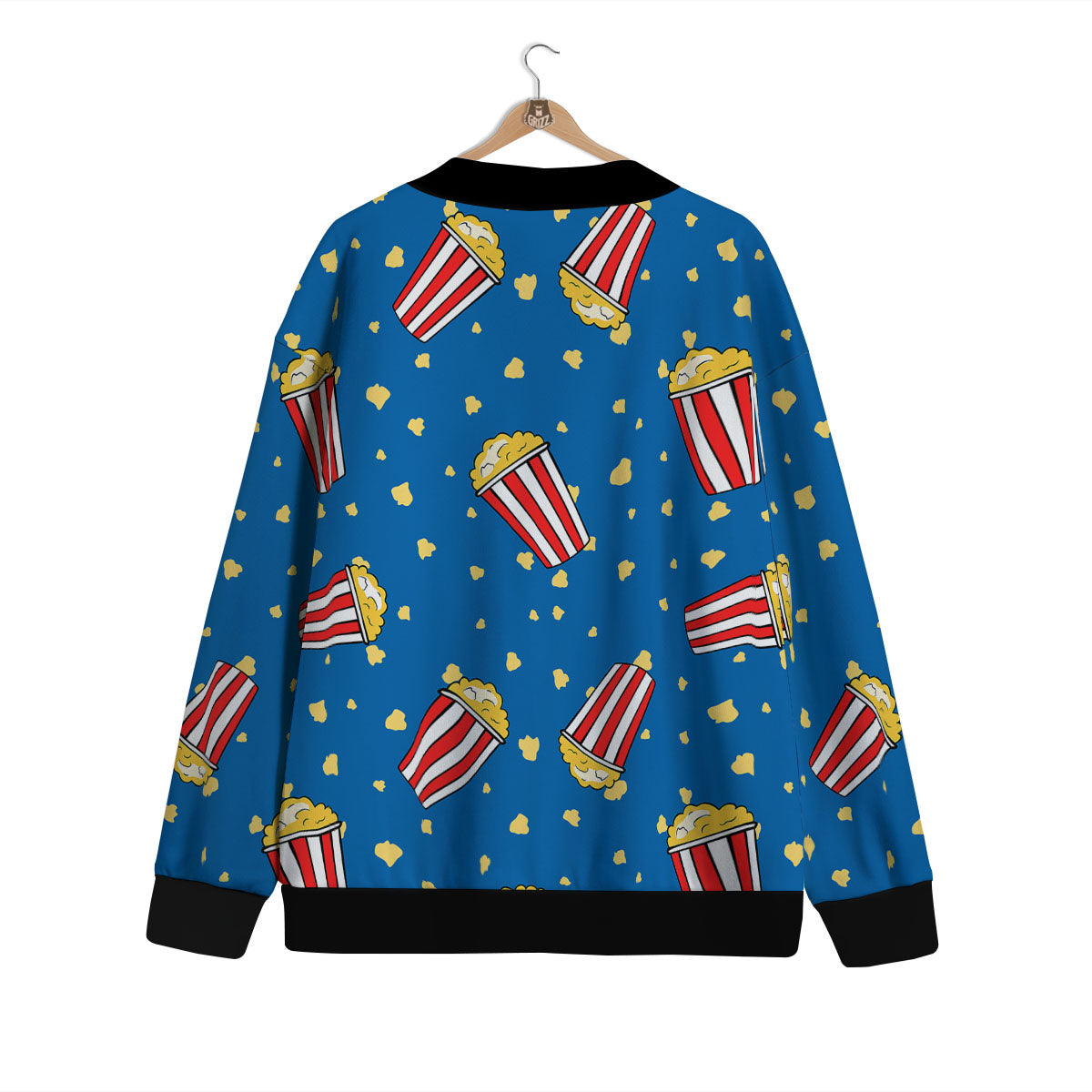 Pattern Popcorn Print Cardigan-grizzshop