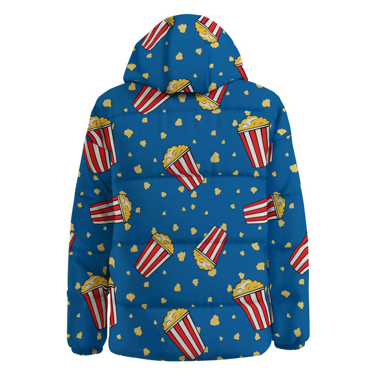 Pattern Popcorn Print Down Jacket-grizzshop