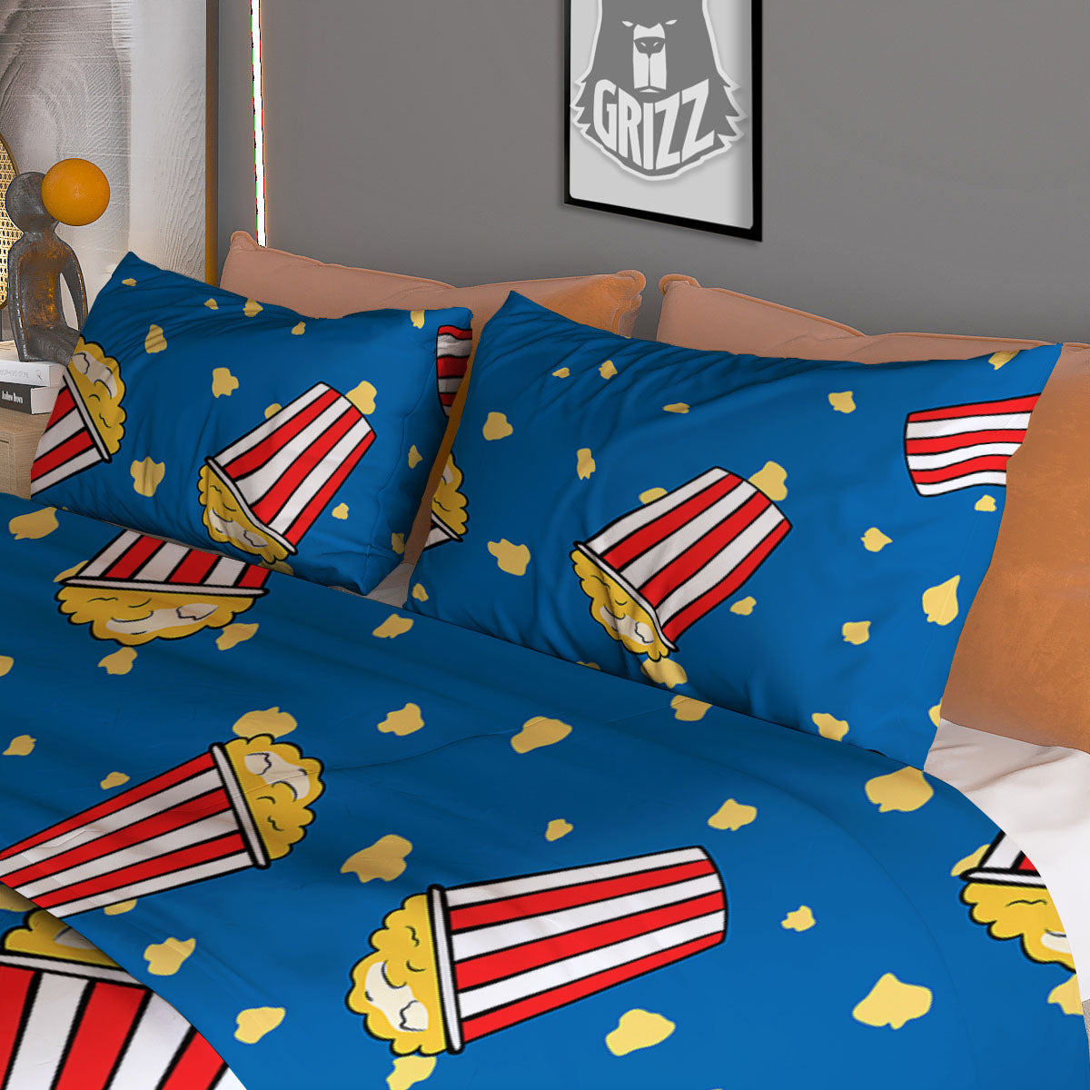 Pattern Popcorn Print Duvet Cover Bedding Set-grizzshop