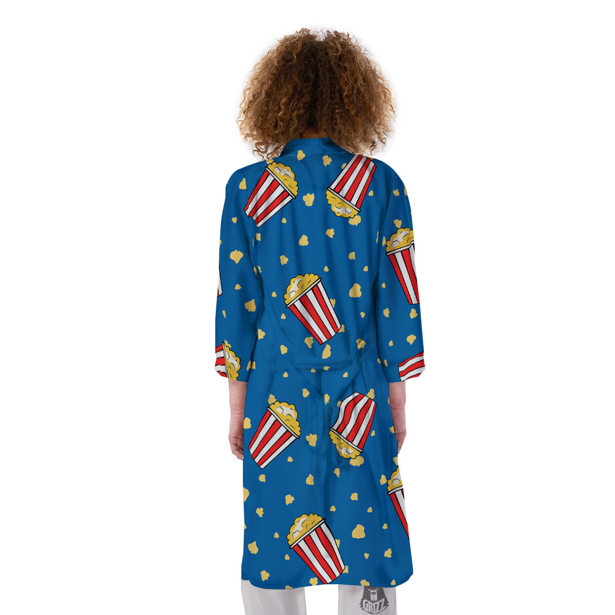 Pattern Popcorn Print Kimono-grizzshop