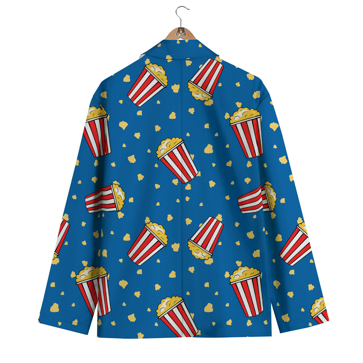Pattern Popcorn Print Men's Blazer-grizzshop