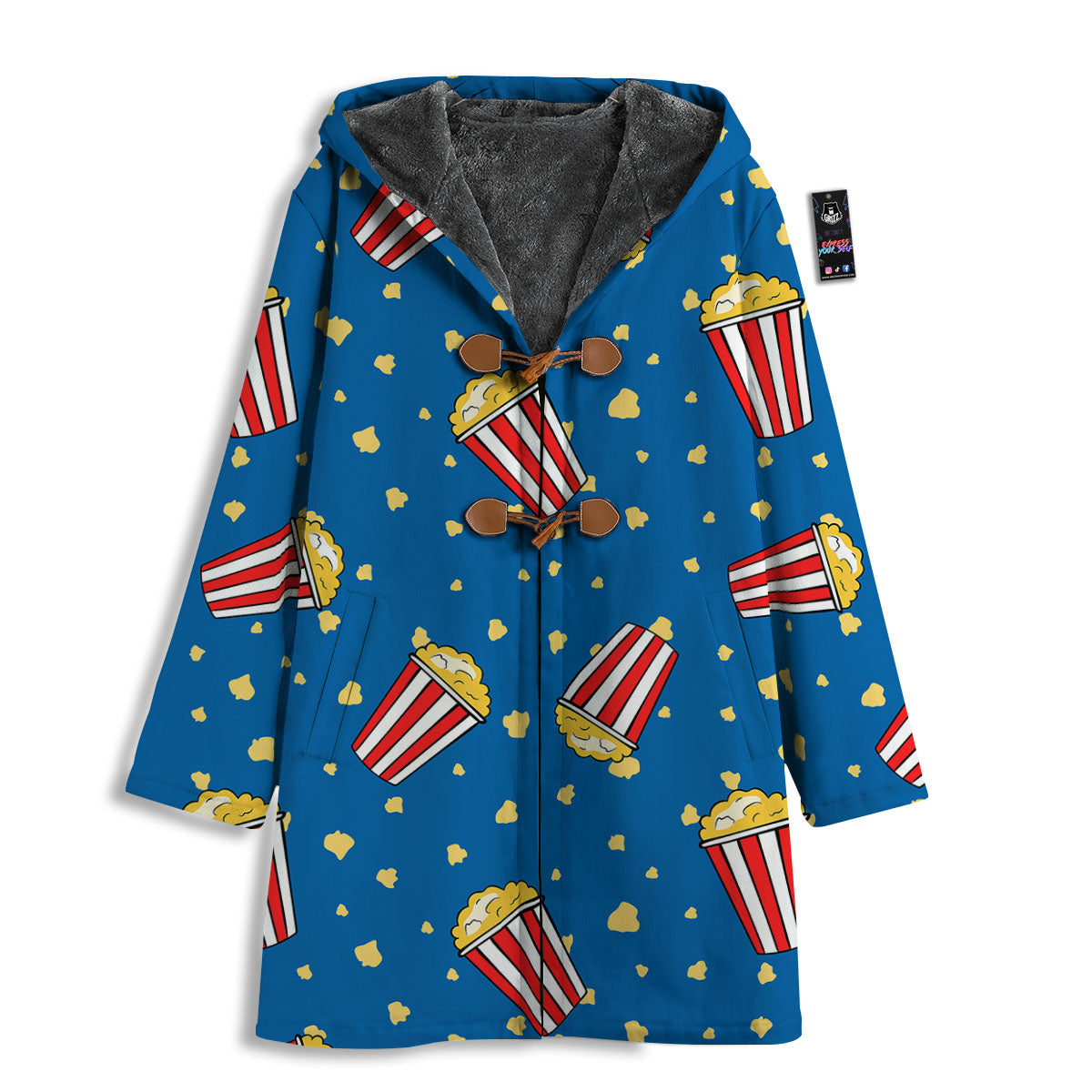 Pattern Popcorn Print Men's Windbreaker Jacket-grizzshop
