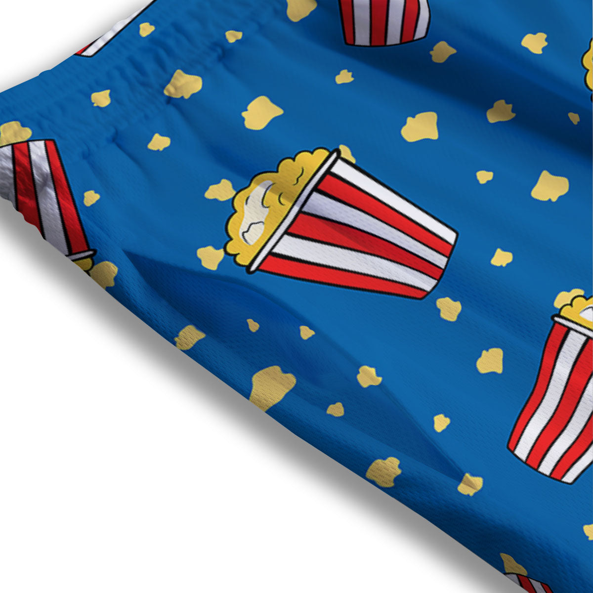 Pattern Popcorn Print Mesh Shorts-grizzshop