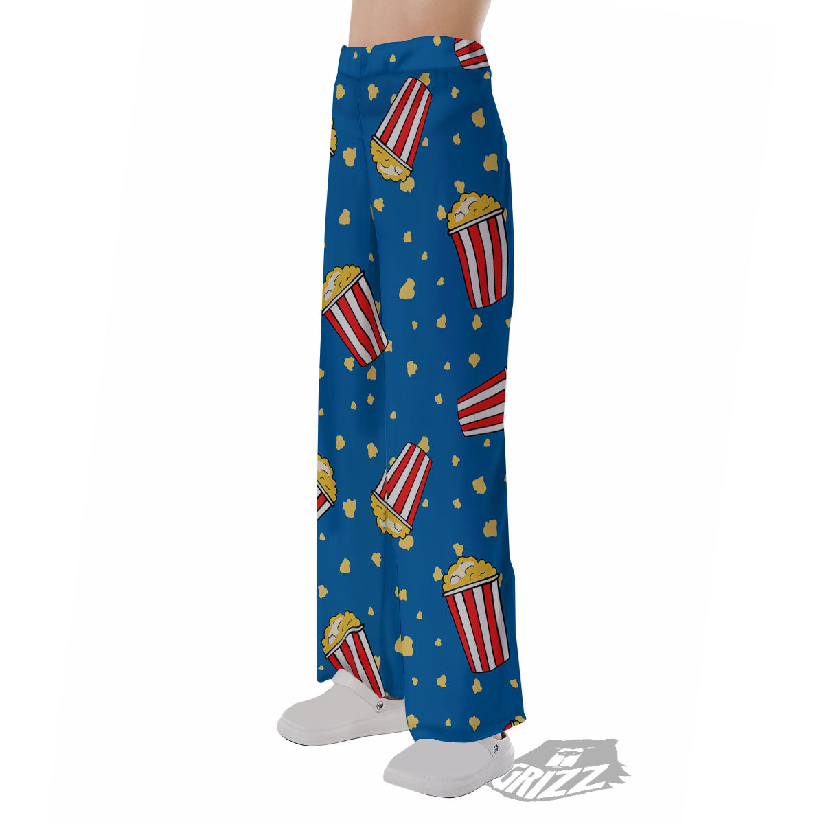Pattern Popcorn Print Pajama Pants-grizzshop