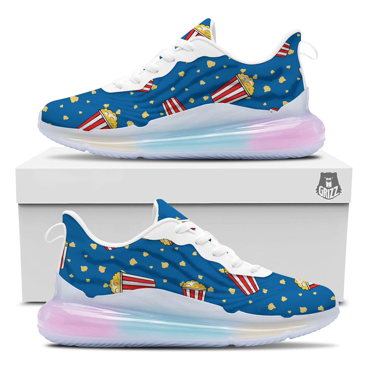 Pattern Popcorn Print Running Sneakers-grizzshop