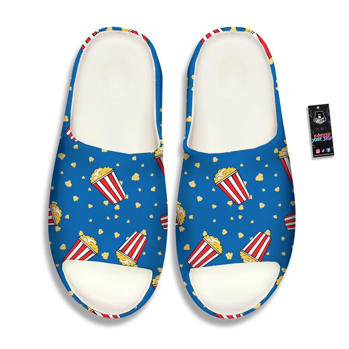 Pattern Popcorn Print Sandals-grizzshop