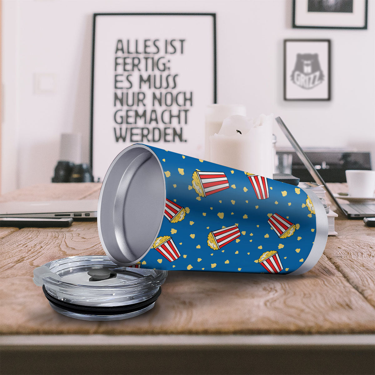 Pattern Popcorn Print Tumbler-grizzshop