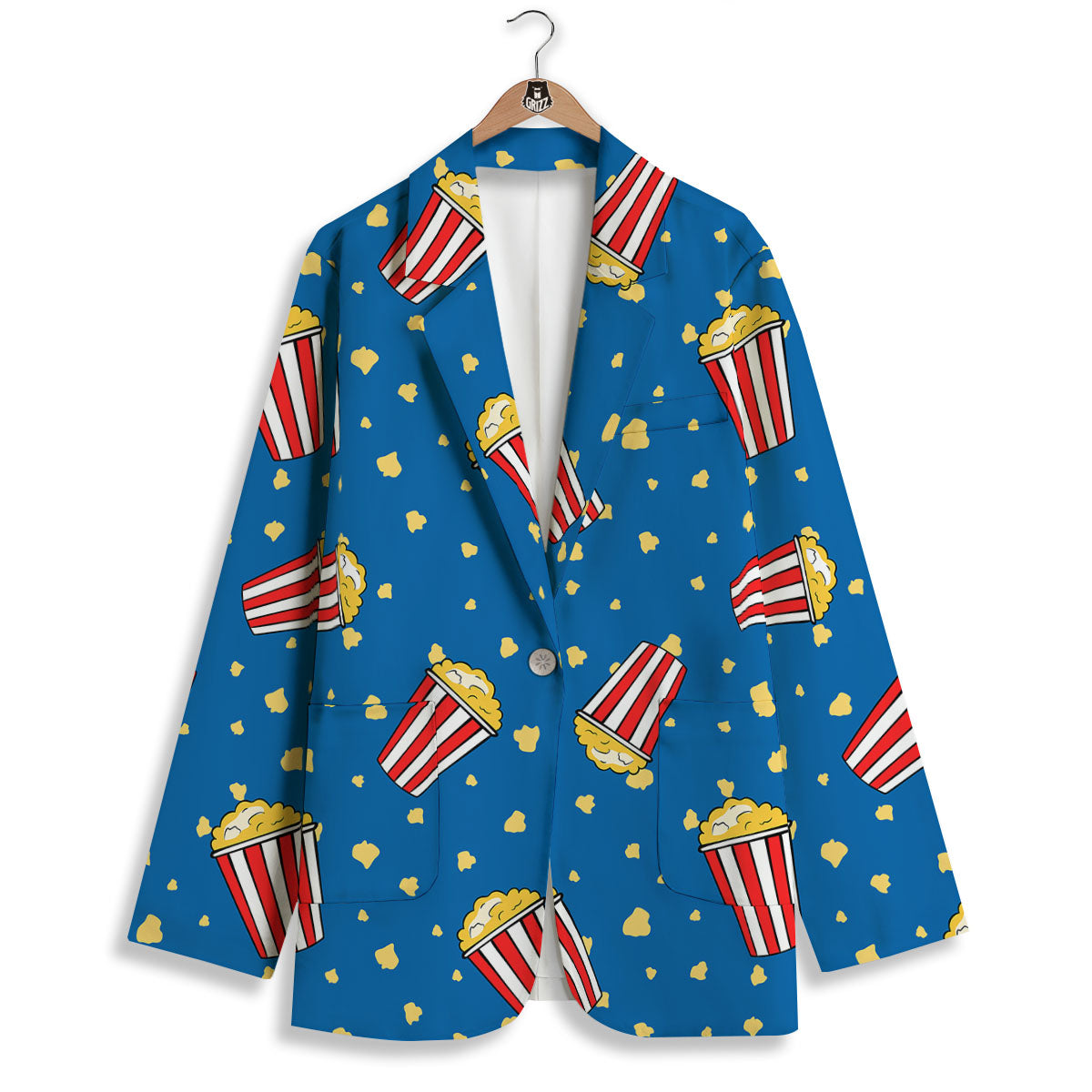Pattern Popcorn Print Women's Blazer-grizzshop