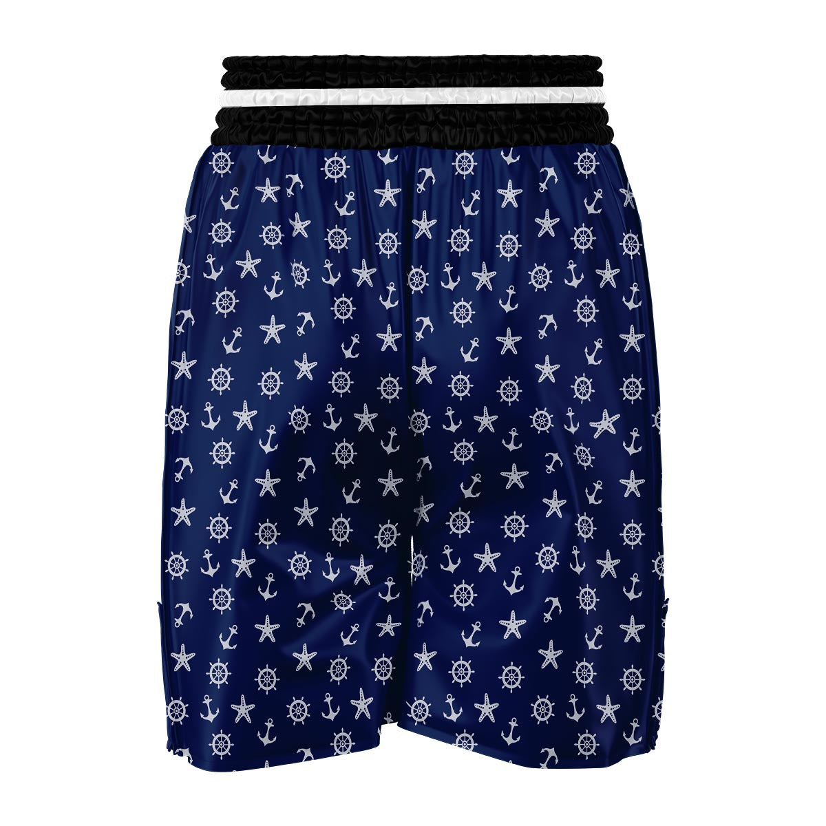 Pattern Print Anchor Nautical Boxing Shorts-grizzshop