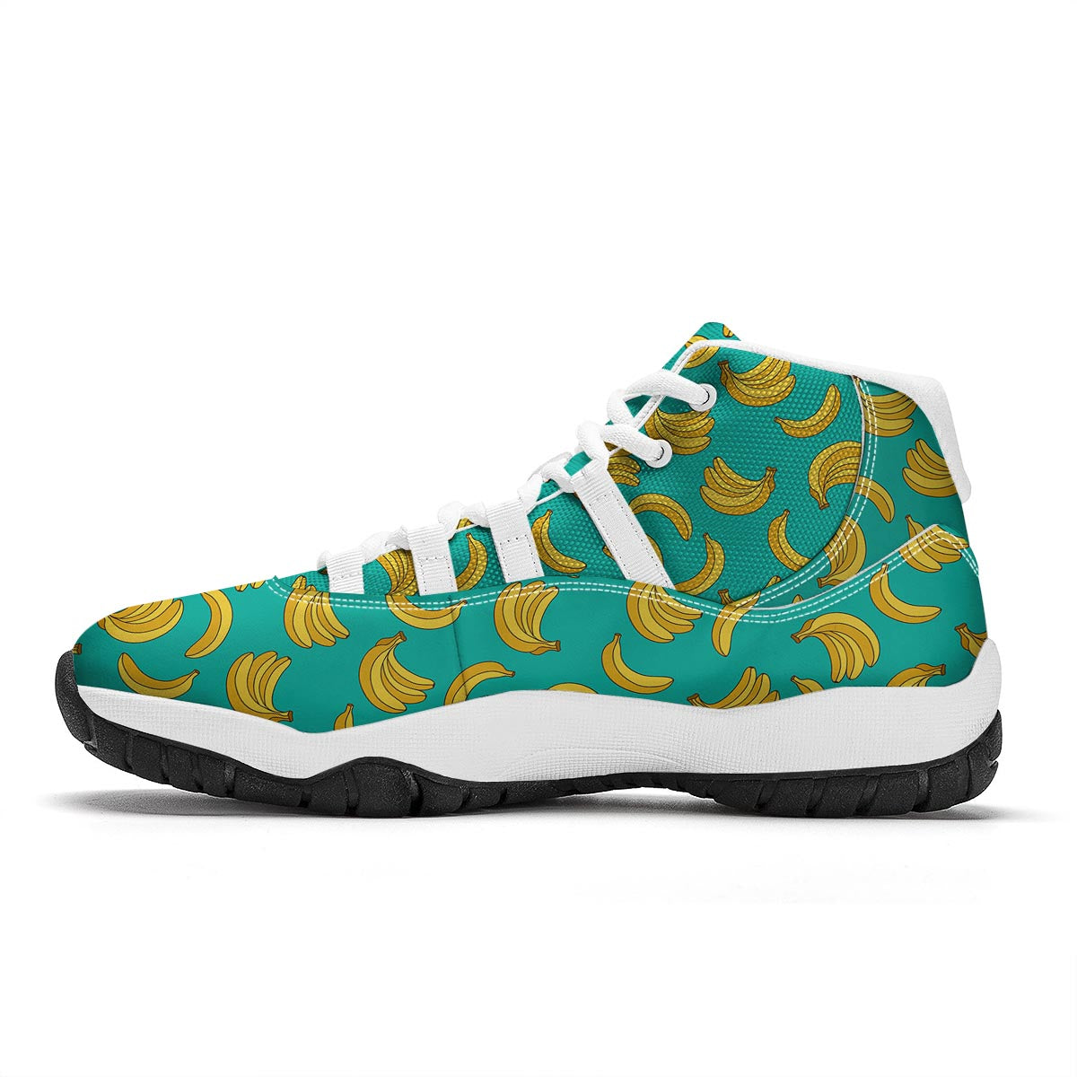 Pattern Print Banana White Bball Shoes-grizzshop