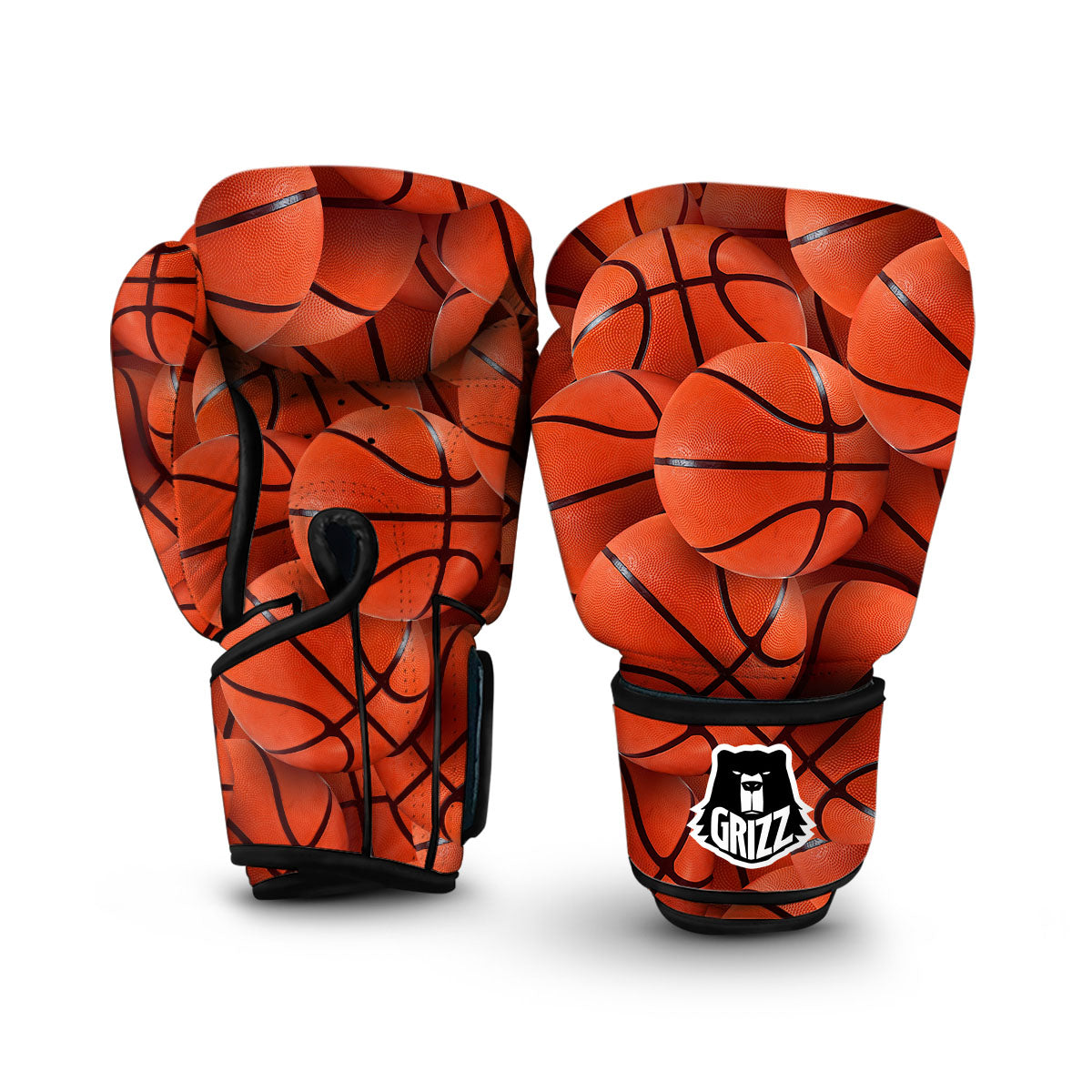 Pattern Print Basketball Boxing Gloves-grizzshop