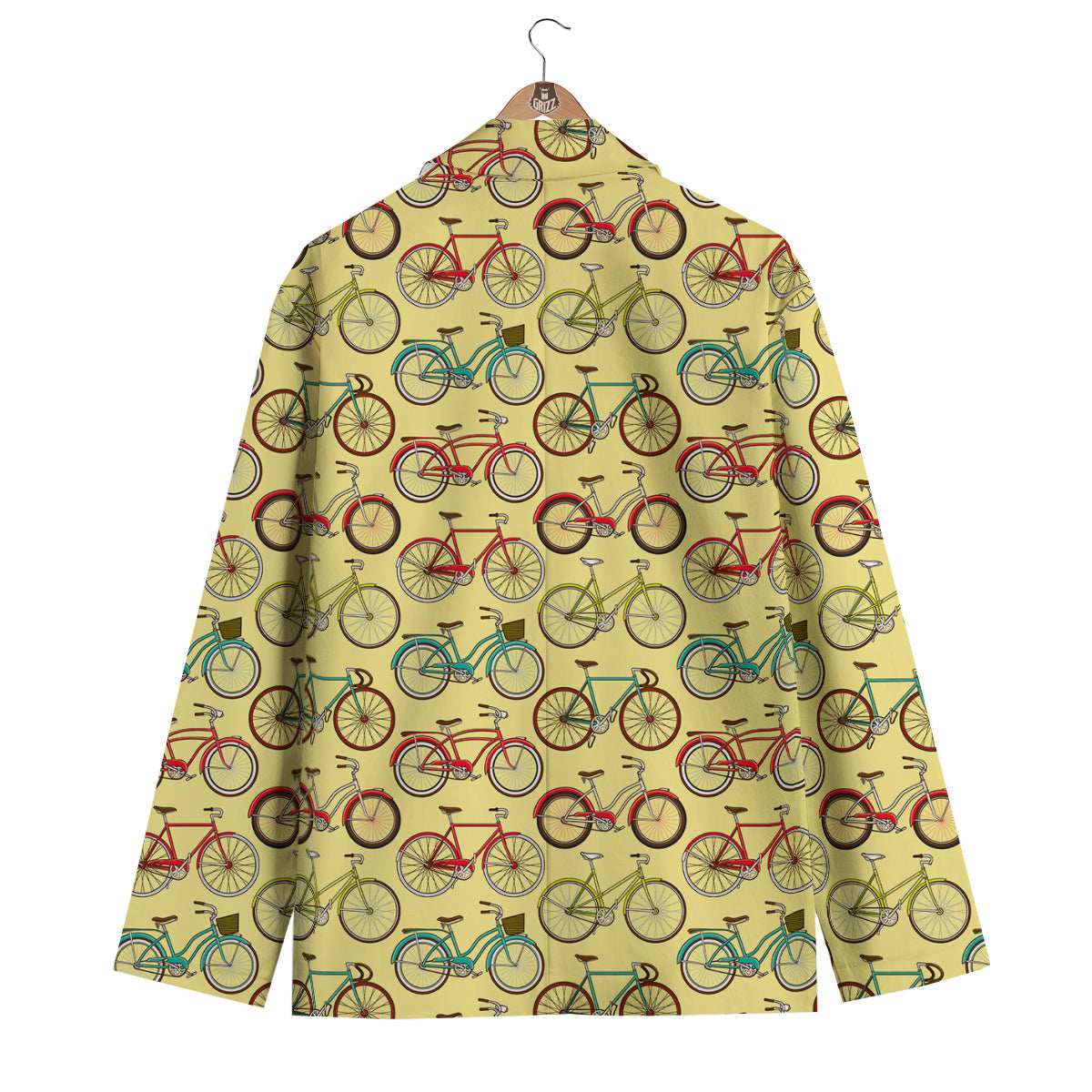 Pattern Print Bicycle Men's Blazer-grizzshop
