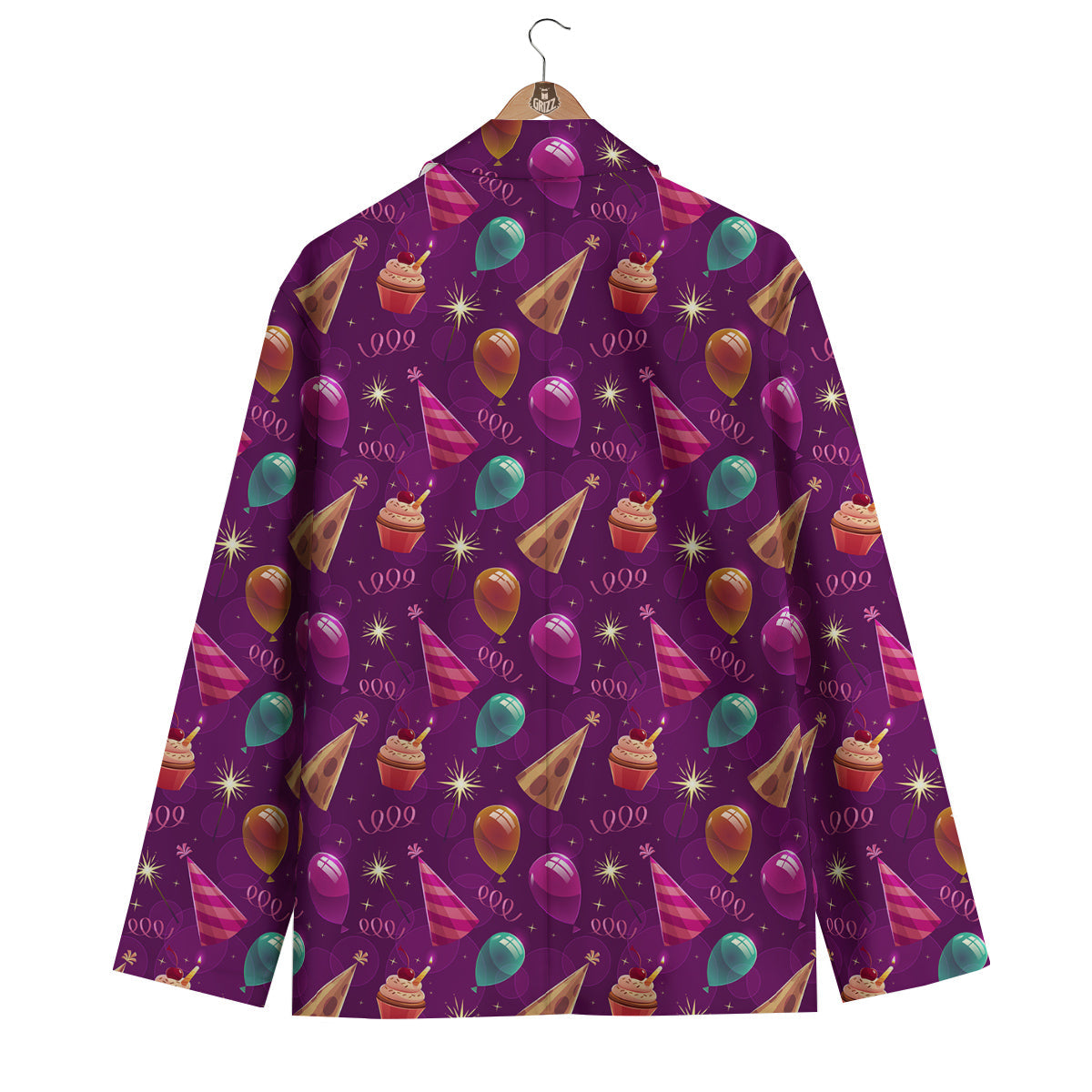Pattern Print Birthday Men's Blazer-grizzshop