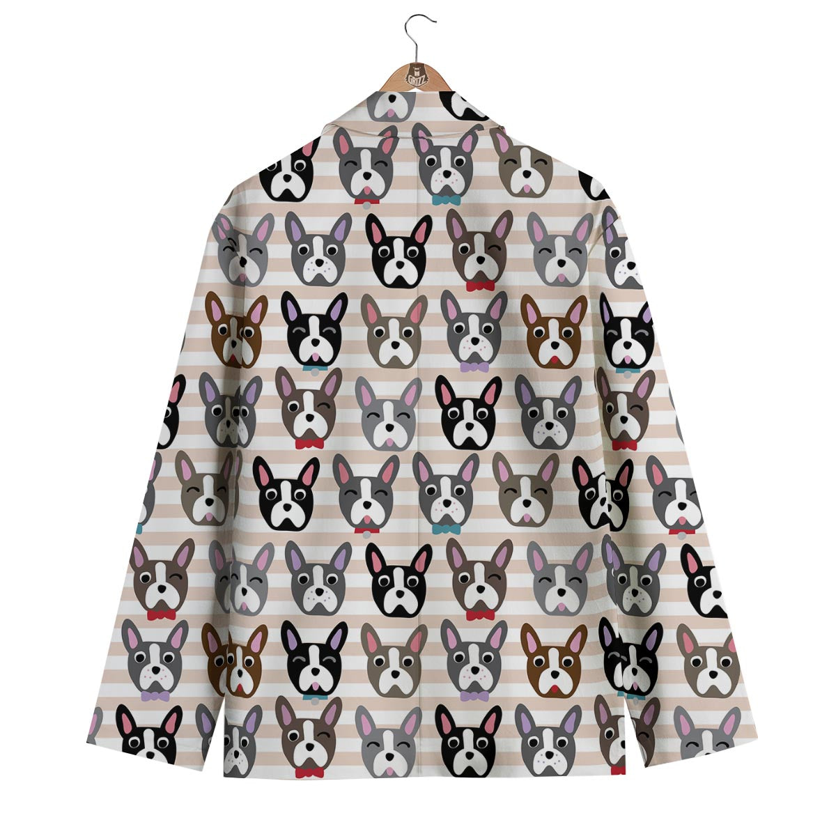 Pattern Print Boston Terrier Men's Blazer-grizzshop