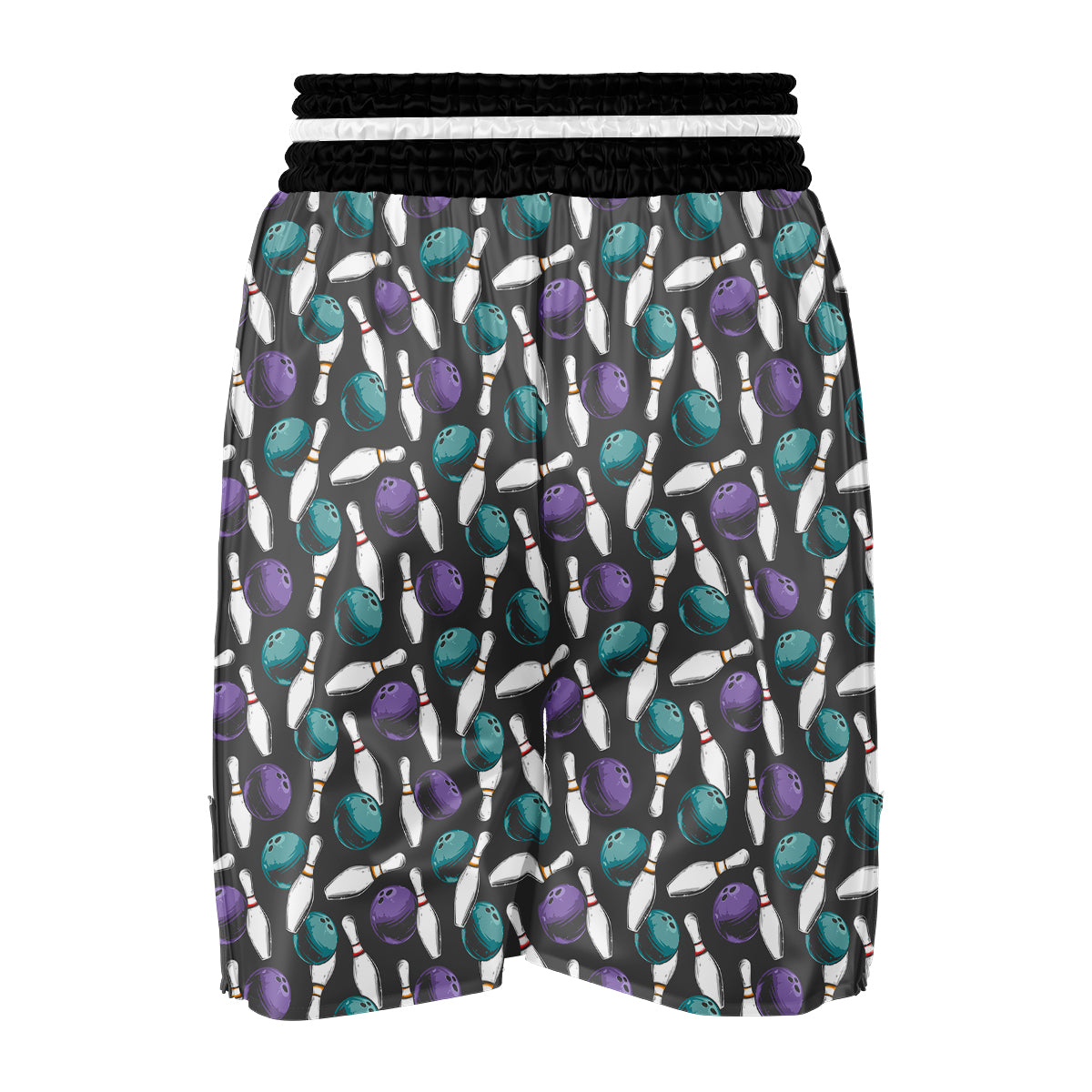 Pattern Print Bowling Boxing Shorts-grizzshop