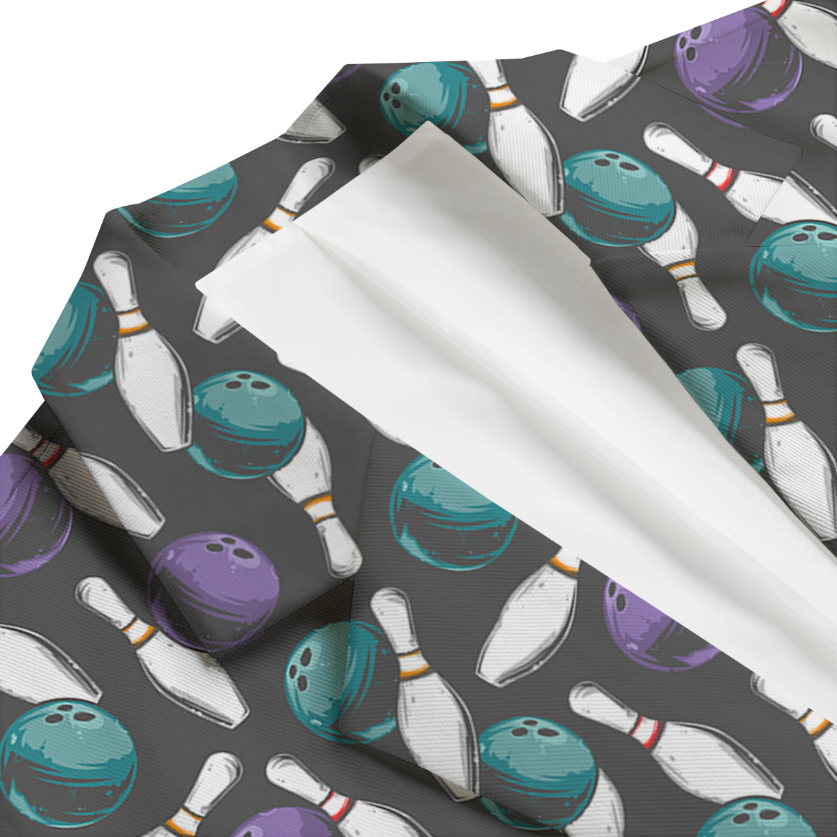 Pattern Print Bowling Men's Blazer-grizzshop