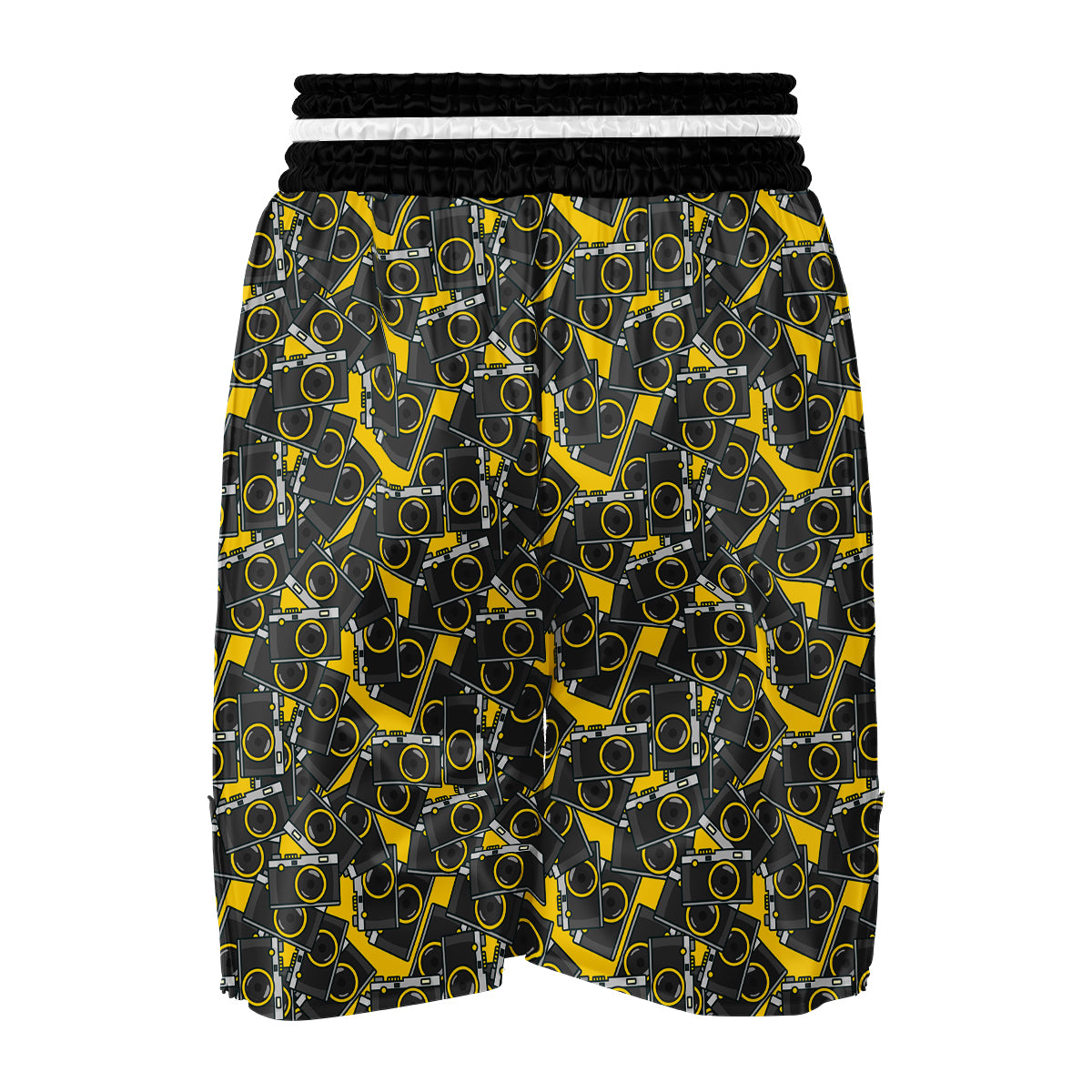 Pattern Print Camera Boxing Shorts-grizzshop