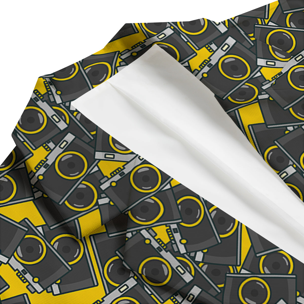 Pattern Print Camera Men's Blazer-grizzshop