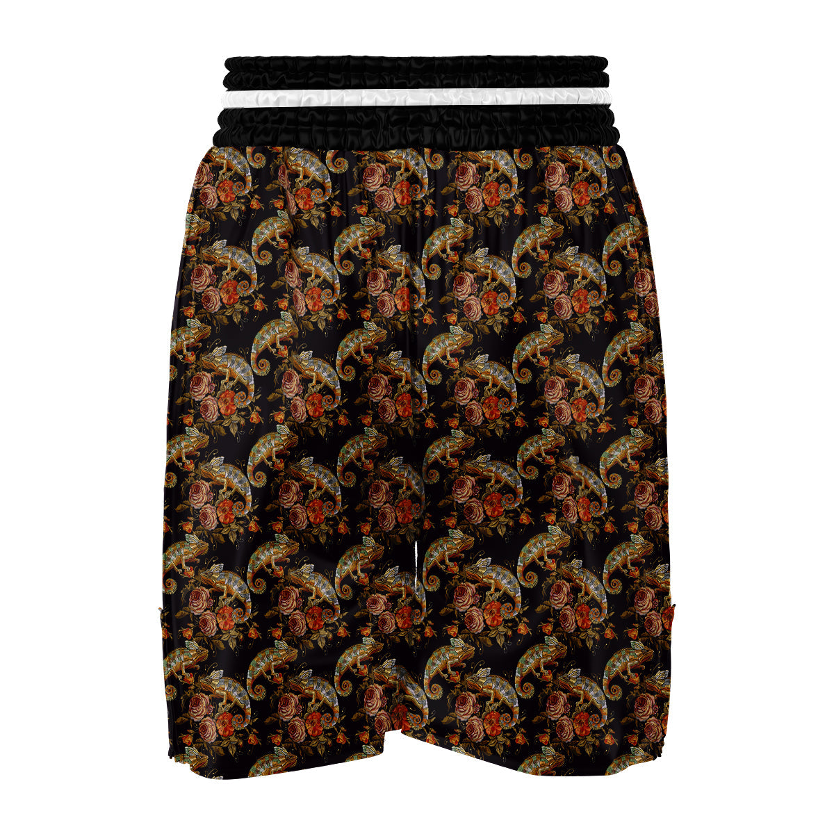 Pattern Print Chameleon Boxing Shorts-grizzshop