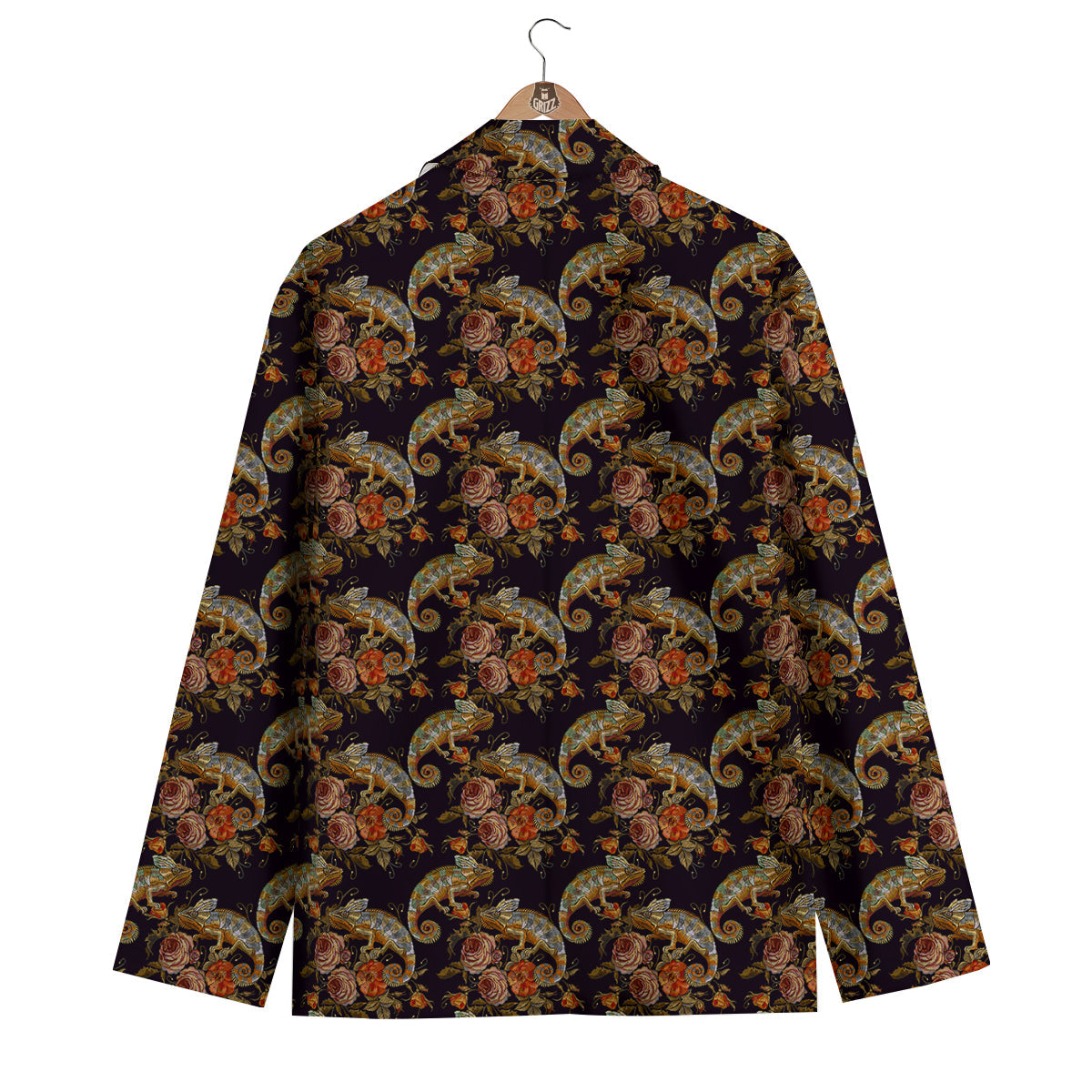 Pattern Print Chameleon Men's Blazer-grizzshop