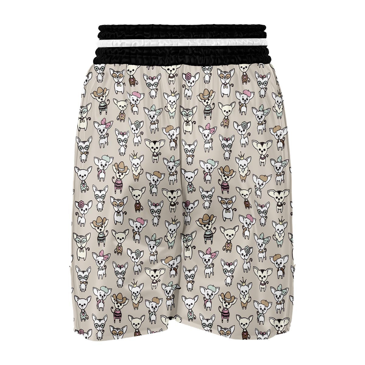 Pattern Print Chihuahua Boxing Shorts-grizzshop