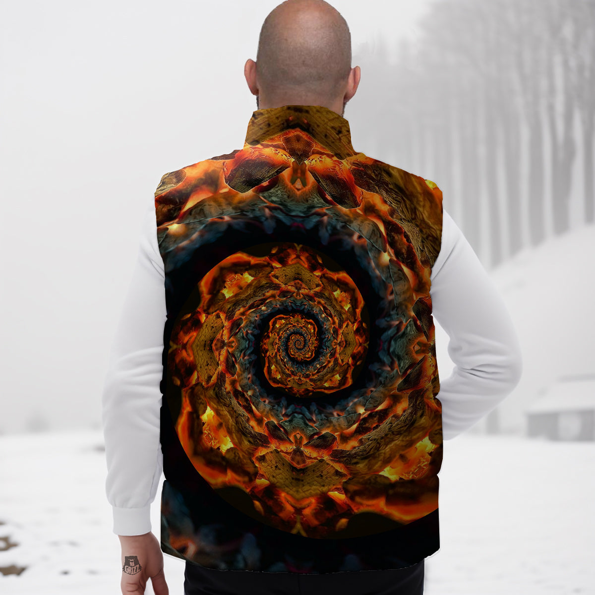 Pattern Print Chihuahua Down Vest