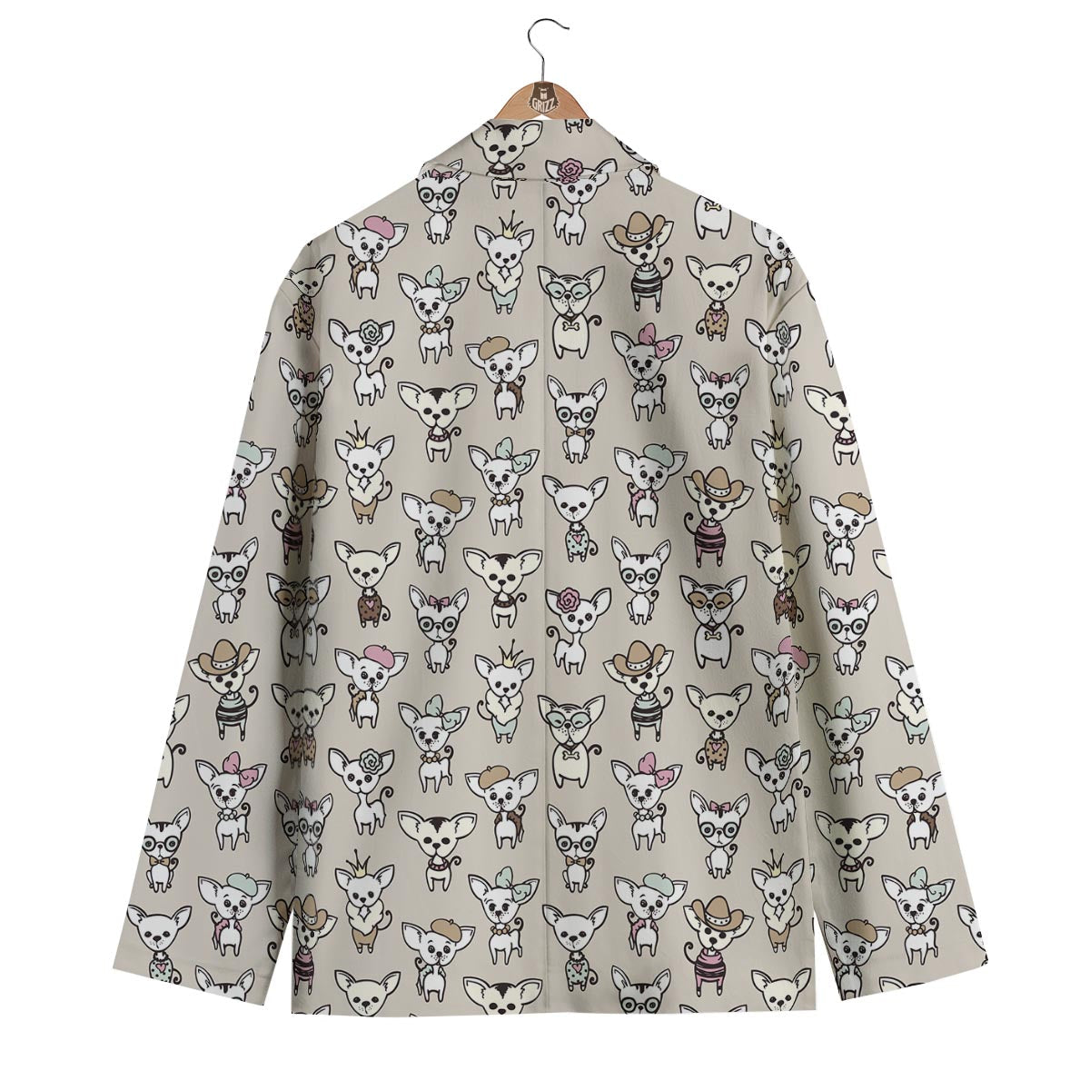 Pattern Print Chihuahua Men's Blazer-grizzshop