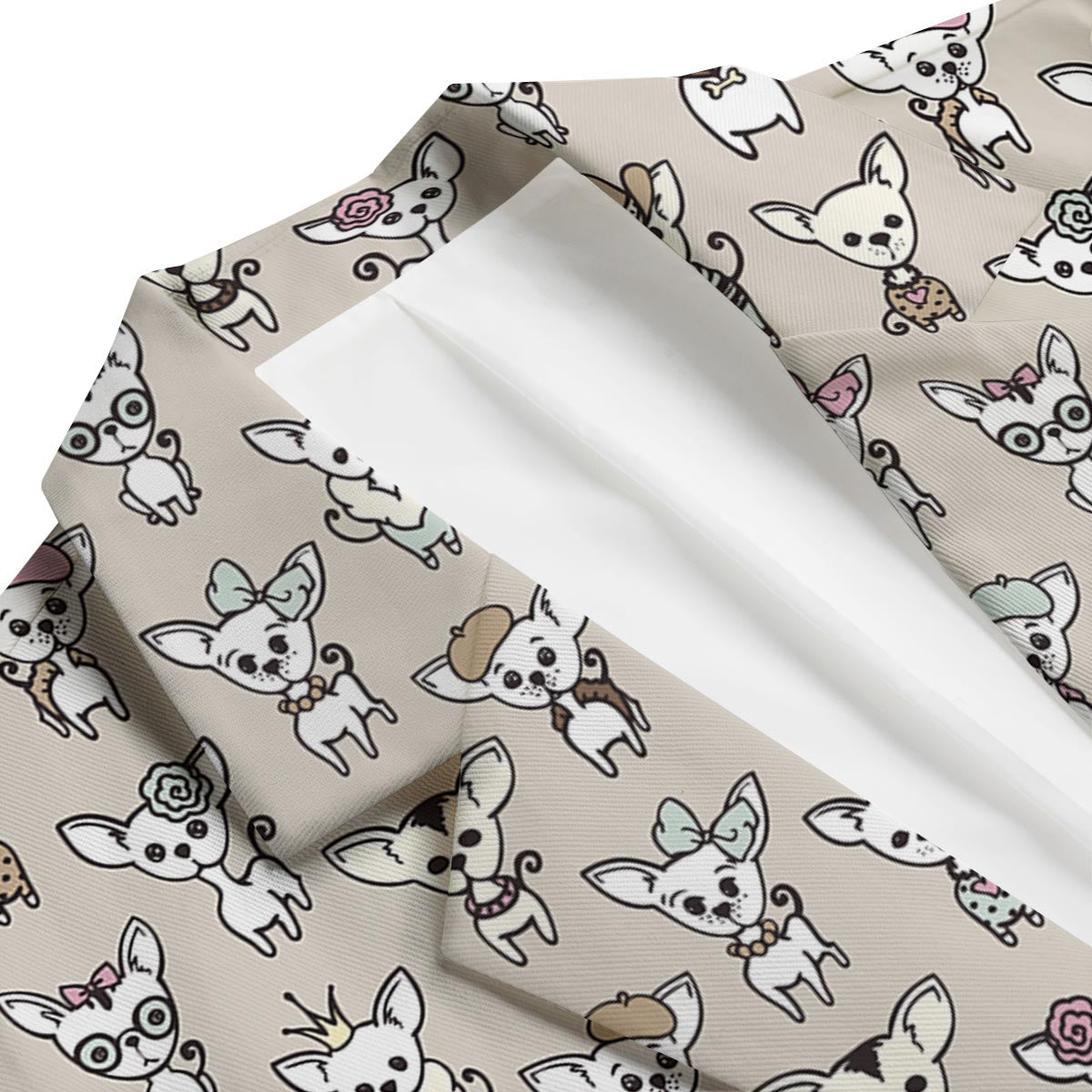 Pattern Print Chihuahua Men's Blazer-grizzshop